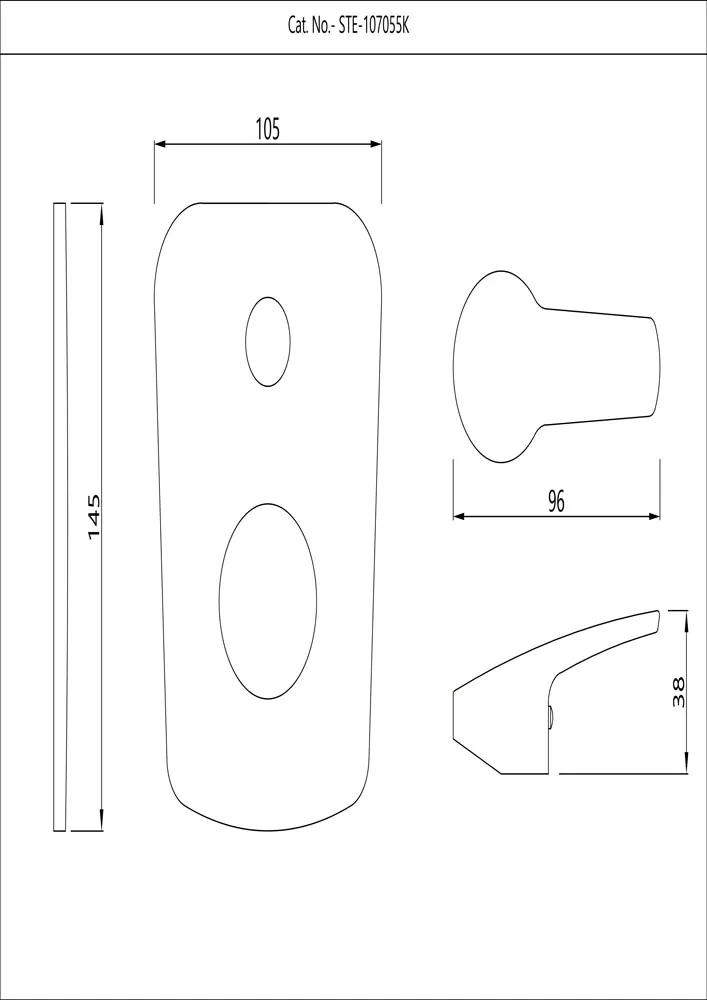 Essco Stella Exposed Parts Kit for Single Lever Diverter STE-CHR-107055K Chrome - image 2