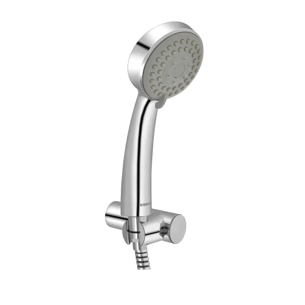Essco Round Hand Shower 80mm, Multi Flow, with 1.5m Hose and Wall Bracket SAE-CHR-1931SH555 Chrome - image 1
