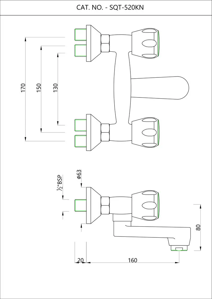 Essco Sumthing Special 1 Way Wall Mixer SQT-CHR-520KN Chrome - image 2