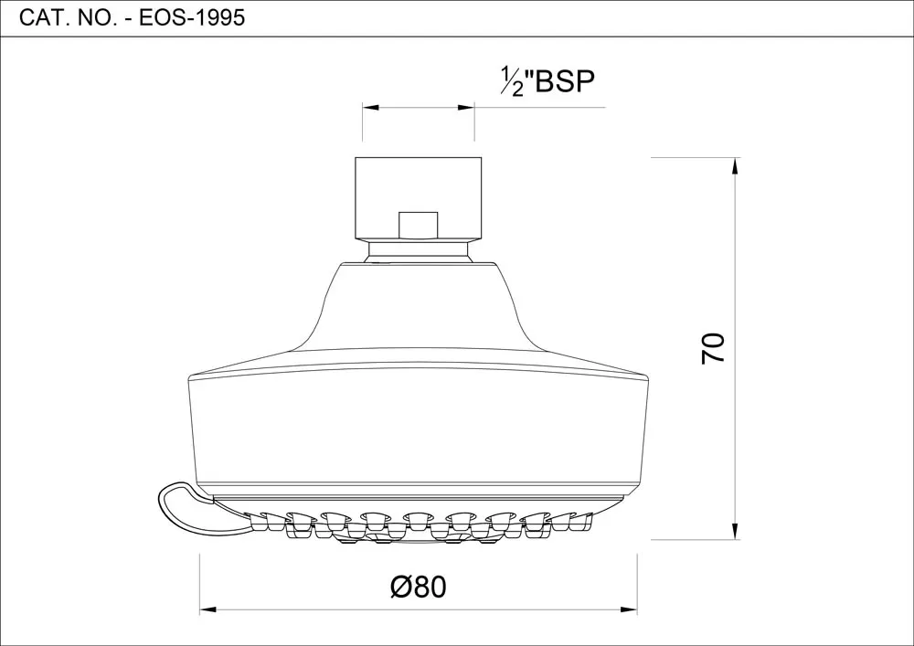 Essco Round Overhead Shower 80mm, Multi Flow, ABS Body EOS-CHR-1995 Chrome - image 2