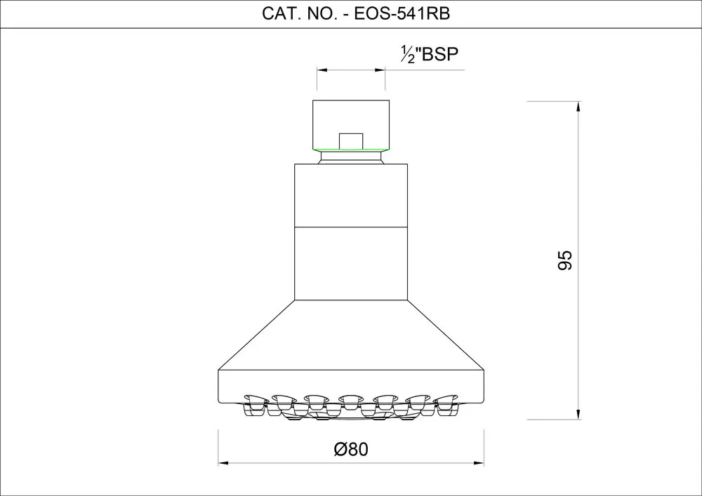 Essco Round Overhead Shower 80mm, Single Flow, ABS Body EOS-CHR-541RB Chrome - image 2