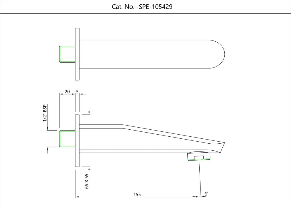 Essco Orbit Spout, Wall Mounted SPE-CHR-105429 Chrome - image 2