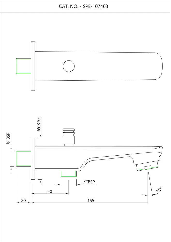 Essco Stella Spout, Wall Mounted SPE-CHR-107463 Chrome - image 2
