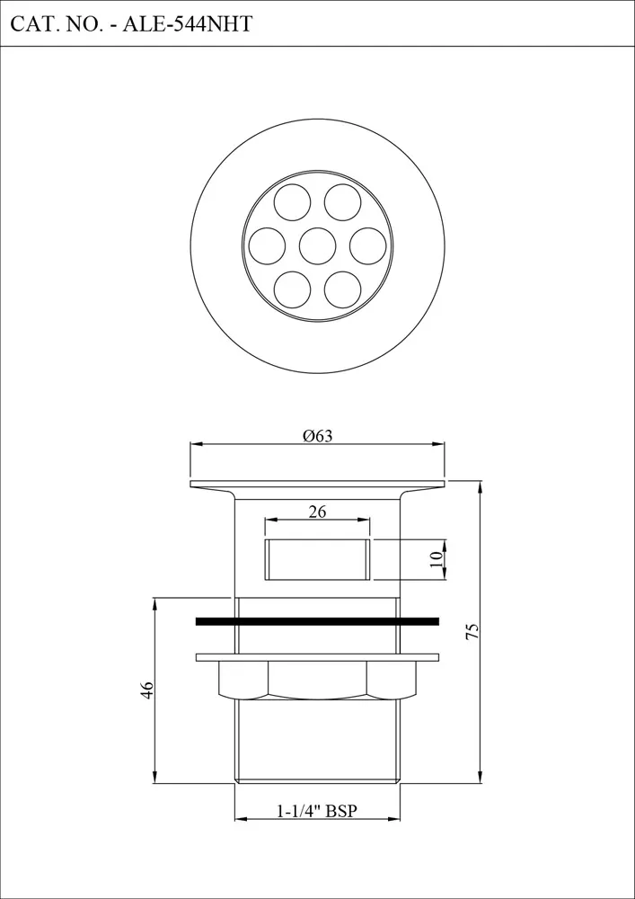 Essco Waste Coupling 2 in ALE-544NHT ALE-CHR-544NHT Chrome - image 2