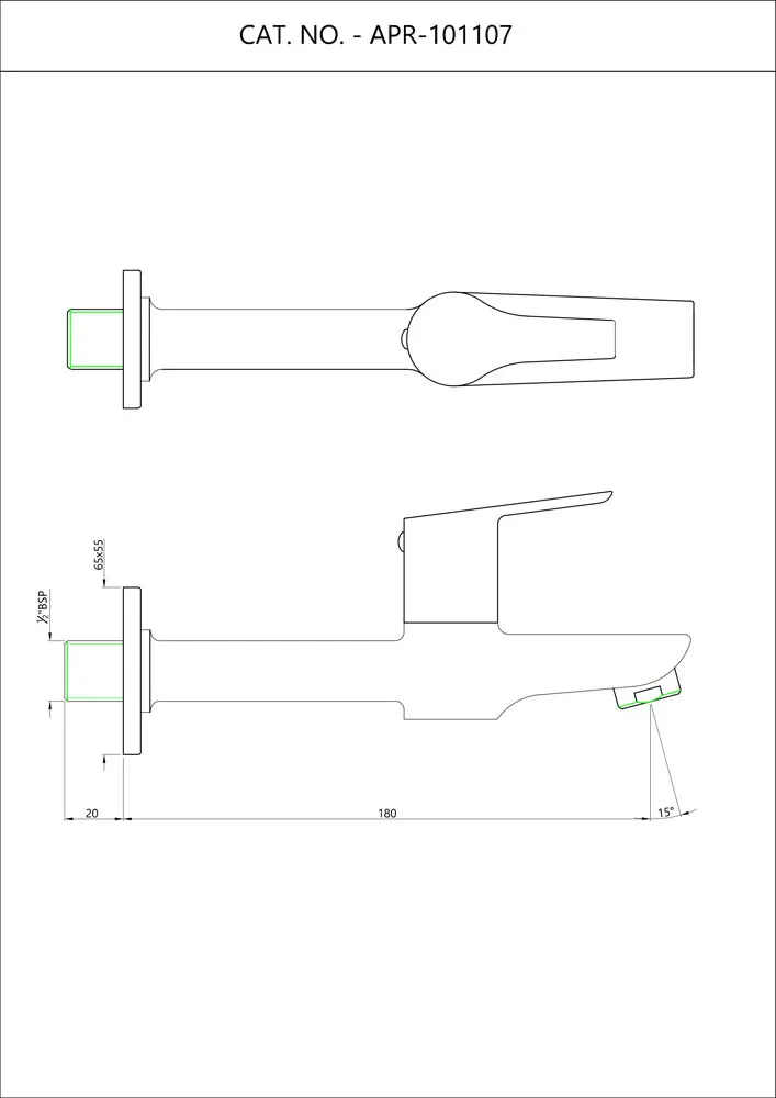 Essco Aspire Bib Tap for WC Area APR-CHR-101107 Chrome - image 2