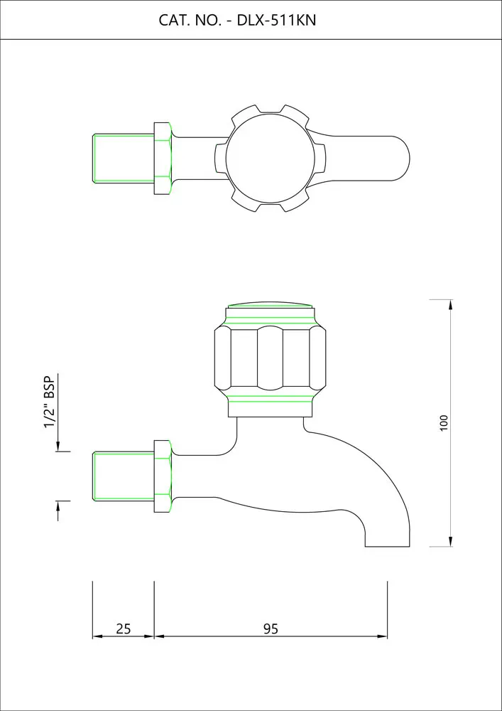 Essco Delux Bib Tap for WC Area DLX-CHR-511KN Chrome - image 2