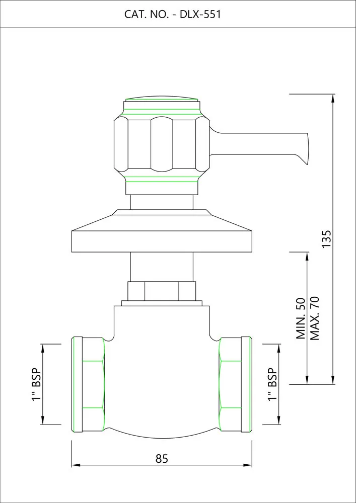Essco Delux Flush Tap for WC Area DLX-CHR-551 Chrome - image 2