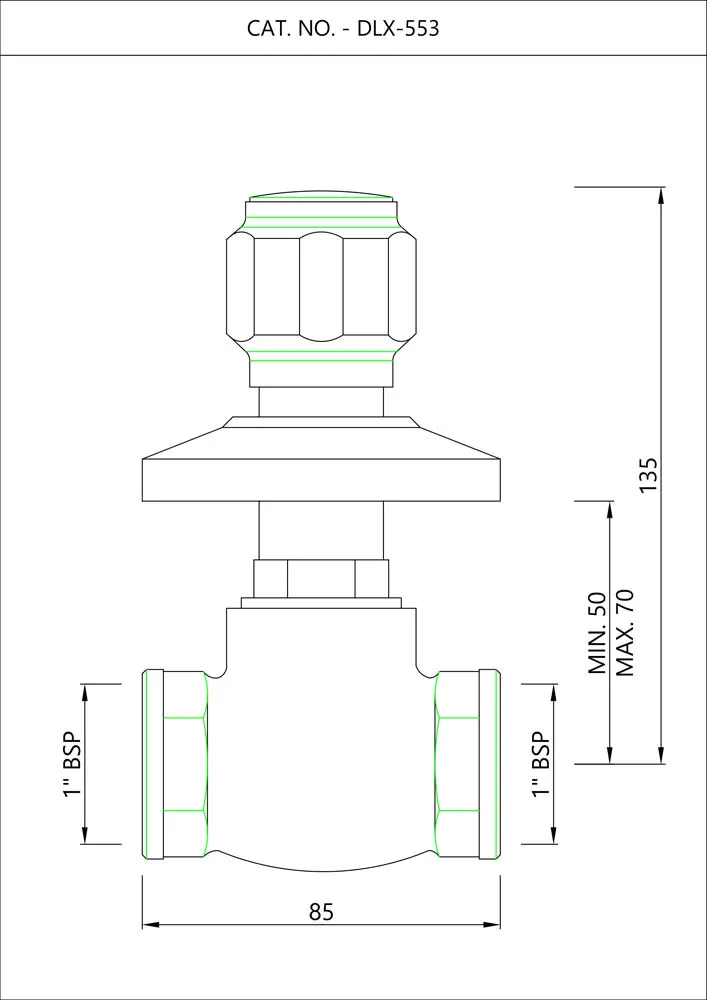 Essco Delux Flush Tap for WC Area DLX-CHR-553 Chrome - image 2