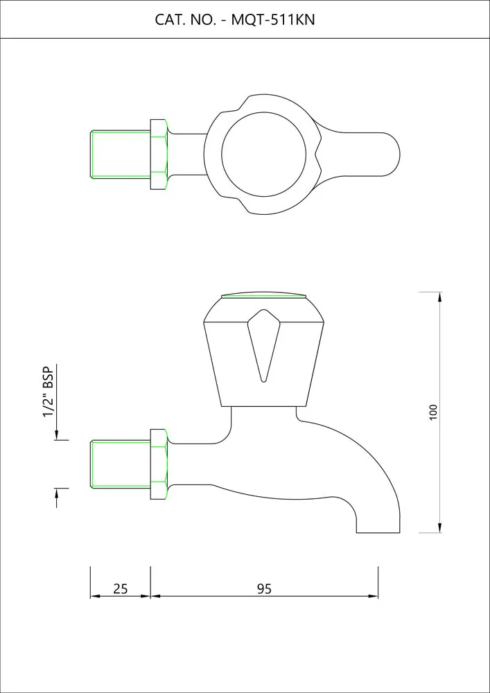 Essco Marvel Bib Tap for WC Area MQT-CHR-511KN Chrome - image 2
