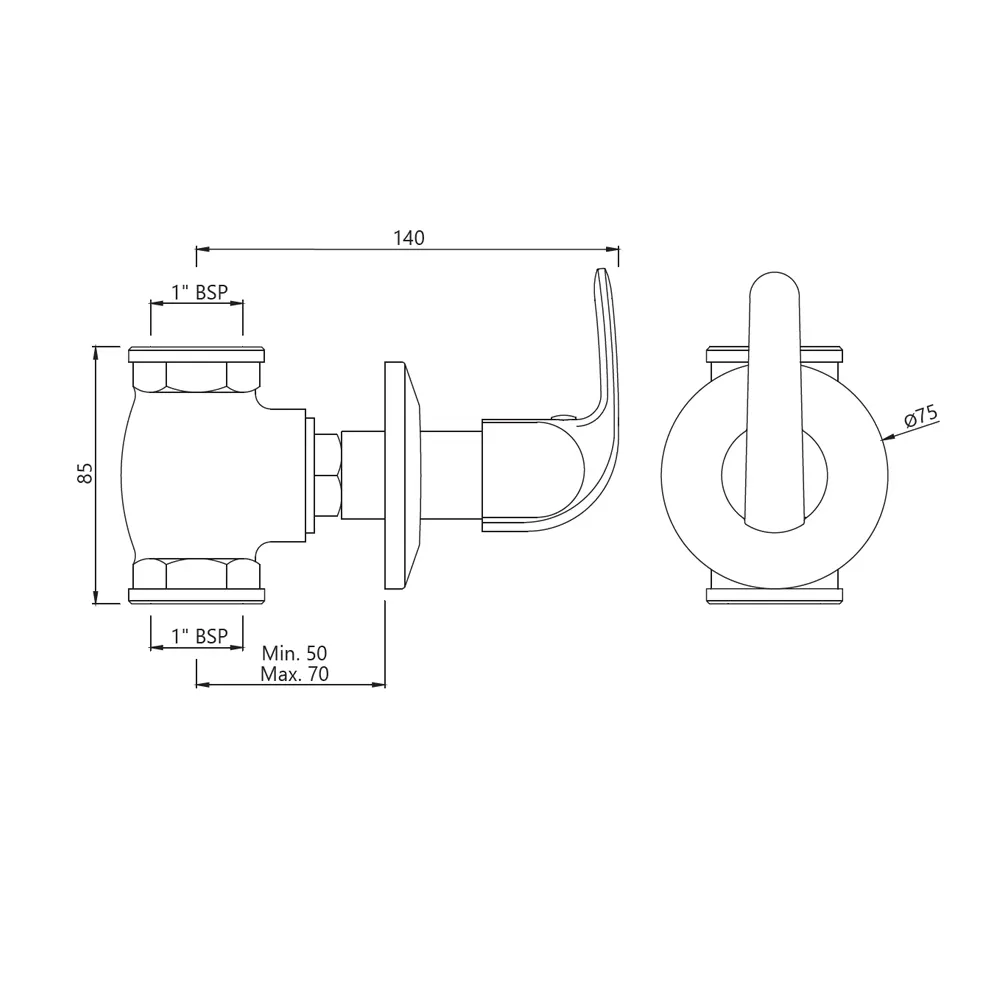 Essco Orbit Flush Tap for WC Area ORB-CHR-105081 Chrome - image 2