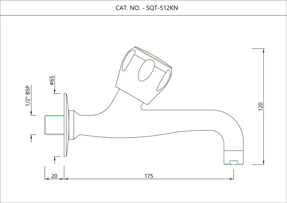 Essco Sumthing Special Bib Tap for WC Area SQT-CHR-512KN Chrome - image 2
