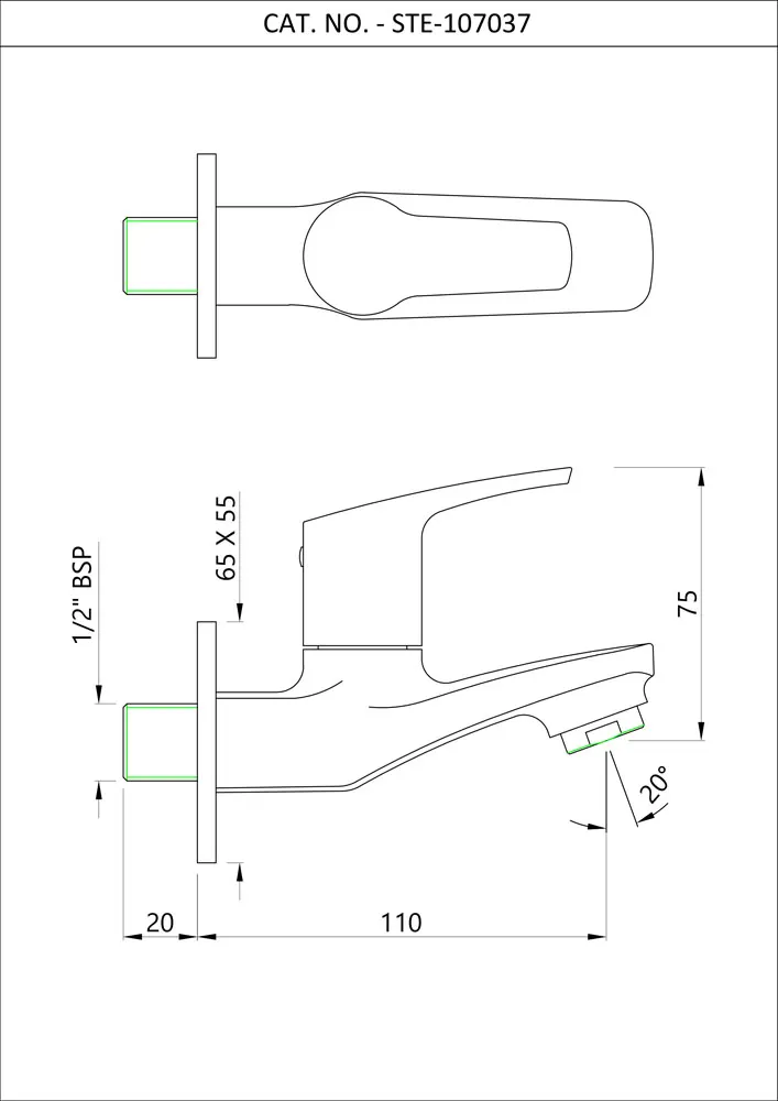 Essco Stella Bib Tap for WC Area STE-CHR-107037 Chrome - image 2