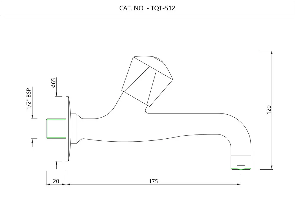 Essco Tropical Bib Tap for WC Area TQT-CHR-512 Chrome - image 2