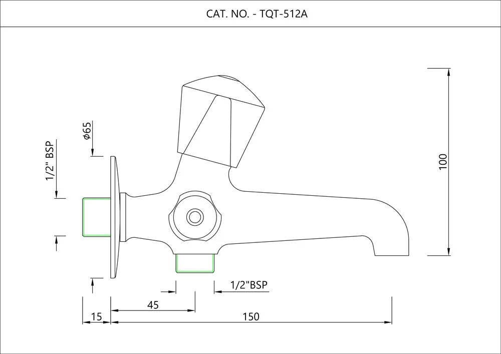 Essco Tropical 2 Way Bib Tap for WC Area TQT-CHR-512A Chrome - image 2