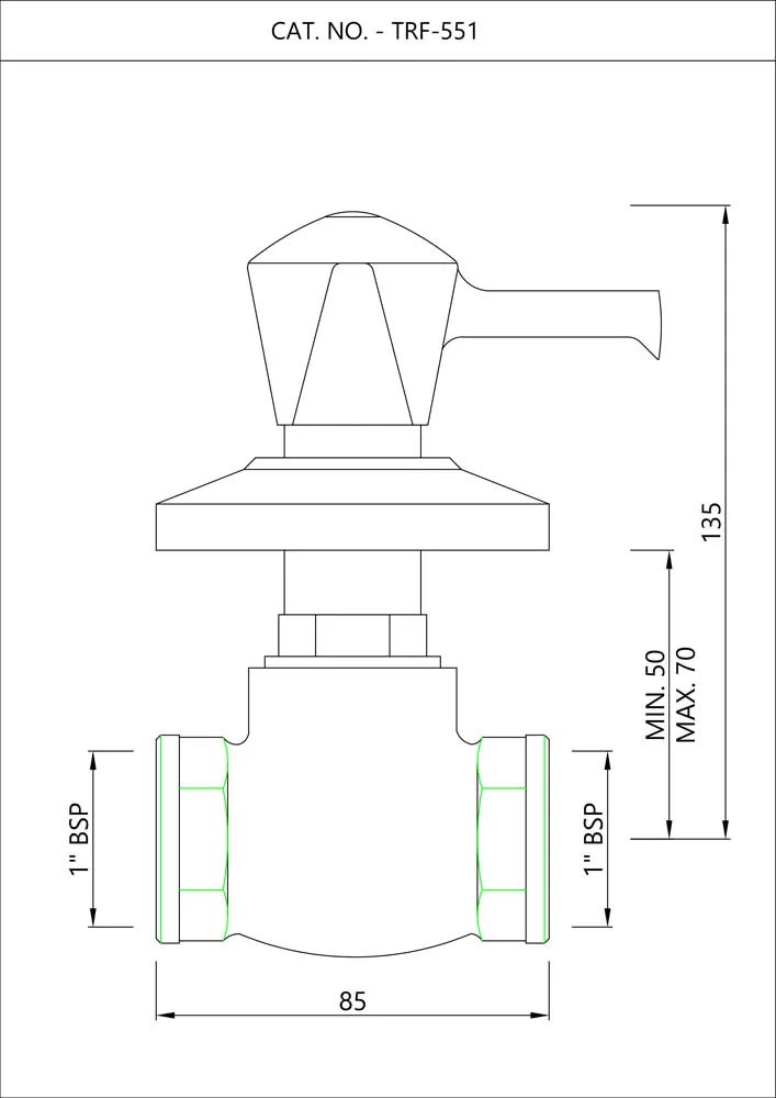 Essco Tropical Flush Tap for WC Area TRF-CHR-551 Chrome - image 2