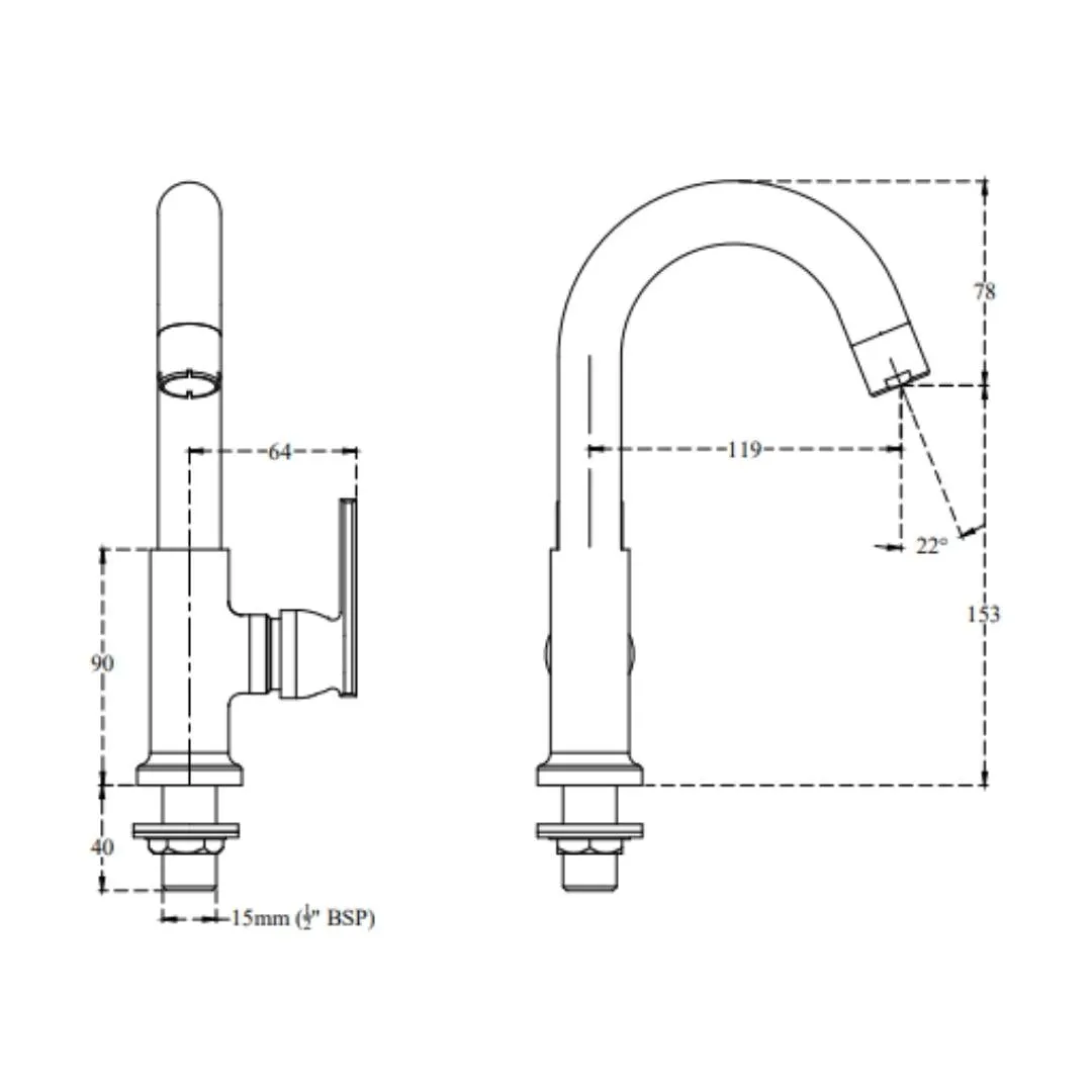 Cera table mounted regular basin tap titanium F1003104 F1003104 Chrome - image 4