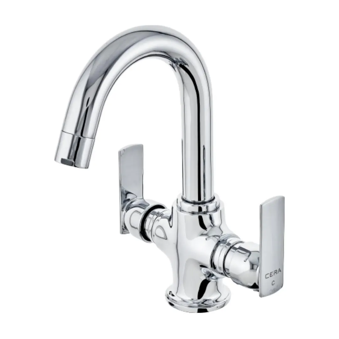 Cera table mounted regular basin mixer titanium F1003461 F1003461 Chrome - image 3