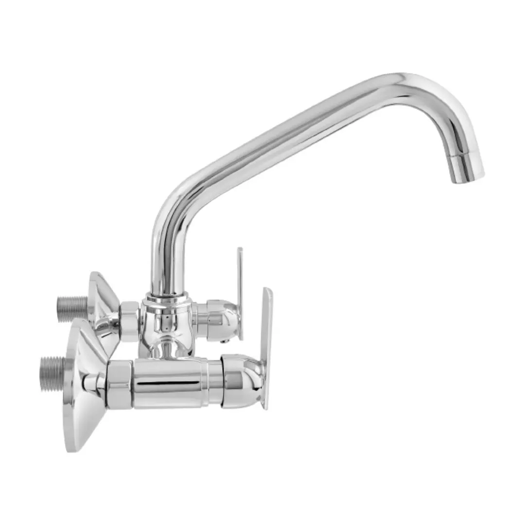 Cera wall mounted regular kitchen sink mixer titanium F1003511 with swinging spout in chrome finish F1003511 Standard - image 2