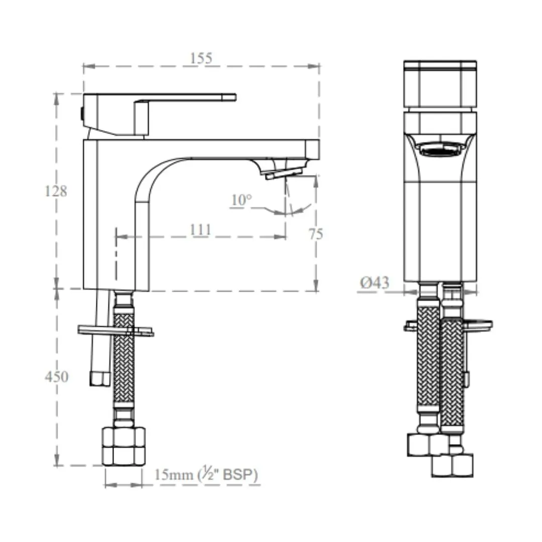 Cera table mounted regular basin mixer ruby F1005451GG F1005451GG Graphite Grey - image 3