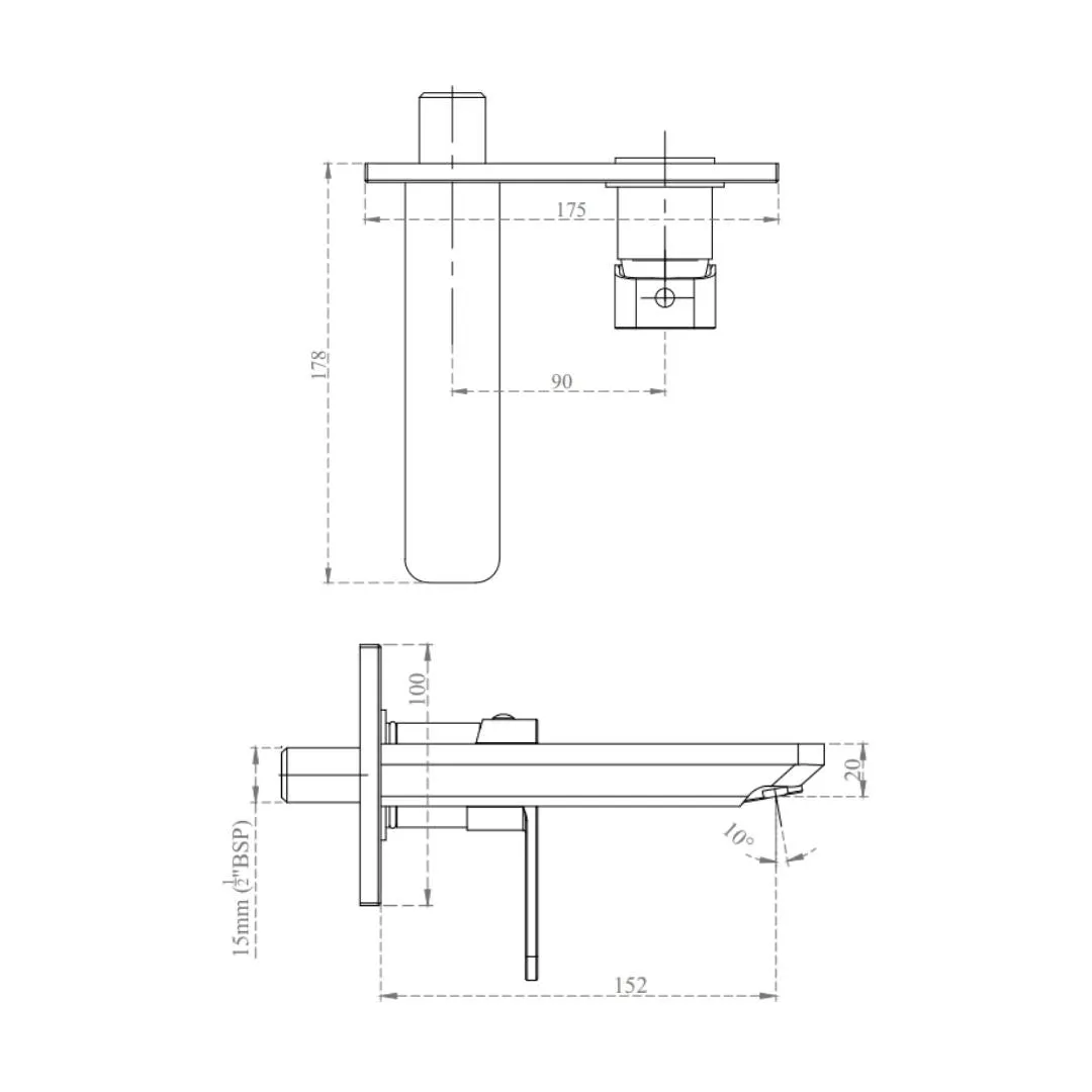 Cera wall mounted basin mixer ruby F1005473GG F1005473GG Graphite Grey - image 3