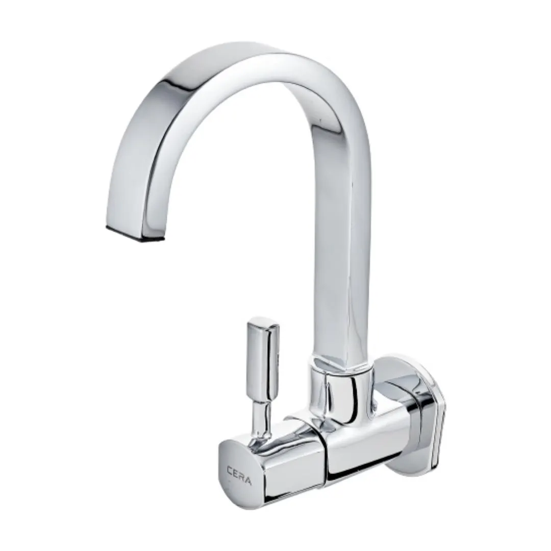 Cera wall mounted regular kitchen sink tap gayle F1014251 with swinging spout in chrome finish F1014251 Standard - image 3