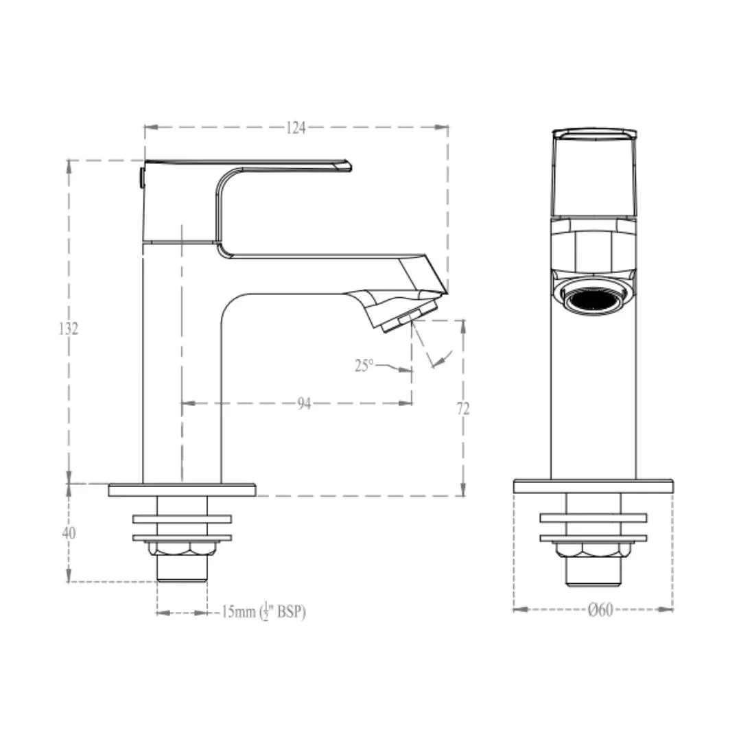 Cera table mounted regular basin tap chelsea F1016101GG F1016101GG Graphite Grey - image 2