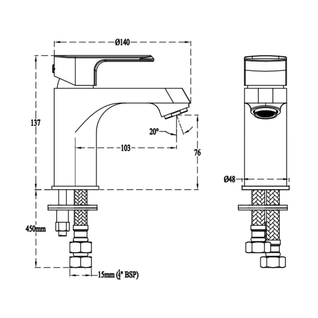Cera table mounted regular basin mixer chelsea F1016451RG F1016451RG Rose Gold - image 4