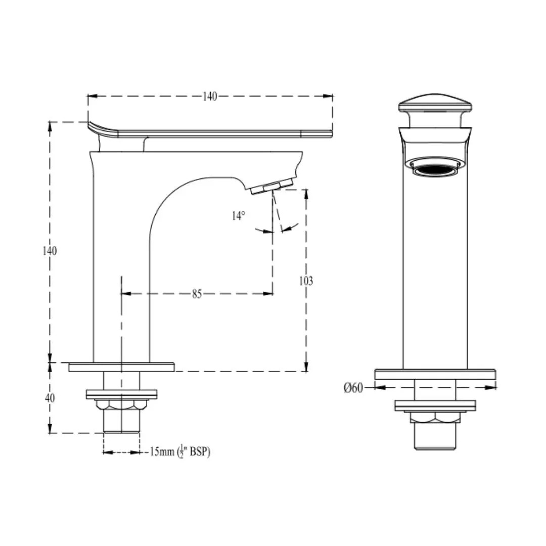 Cera table mounted regular basin tap brooklyn F1018101GG F1018101GG Graphite Grey - image 2