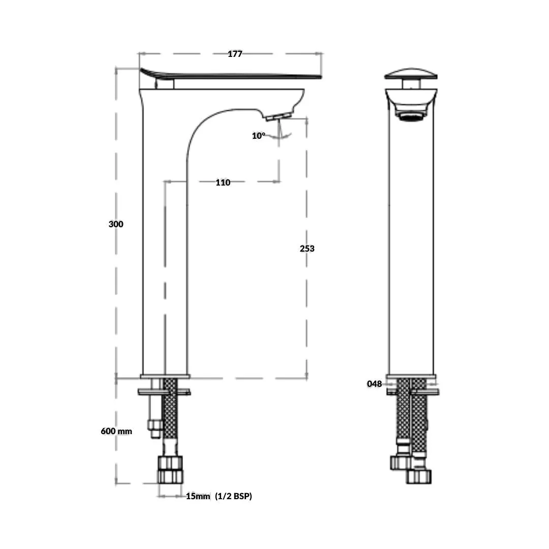 Cera table mounted tall boy basin mixer brooklyn F1018452FG F1018452FG French Gold - image 4