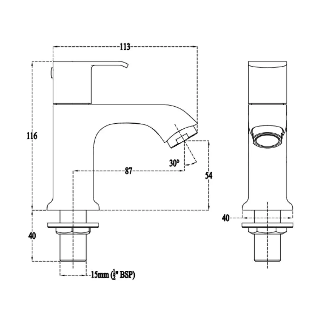 Cera table mounted regular basin tap chromo F1019101 F1019101 Chrome - image 4