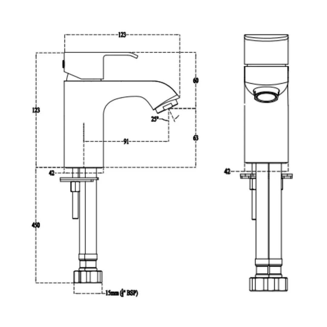 Cera table mounted regular basin mixer chromo F1019451 F1019451 Chrome - image 4