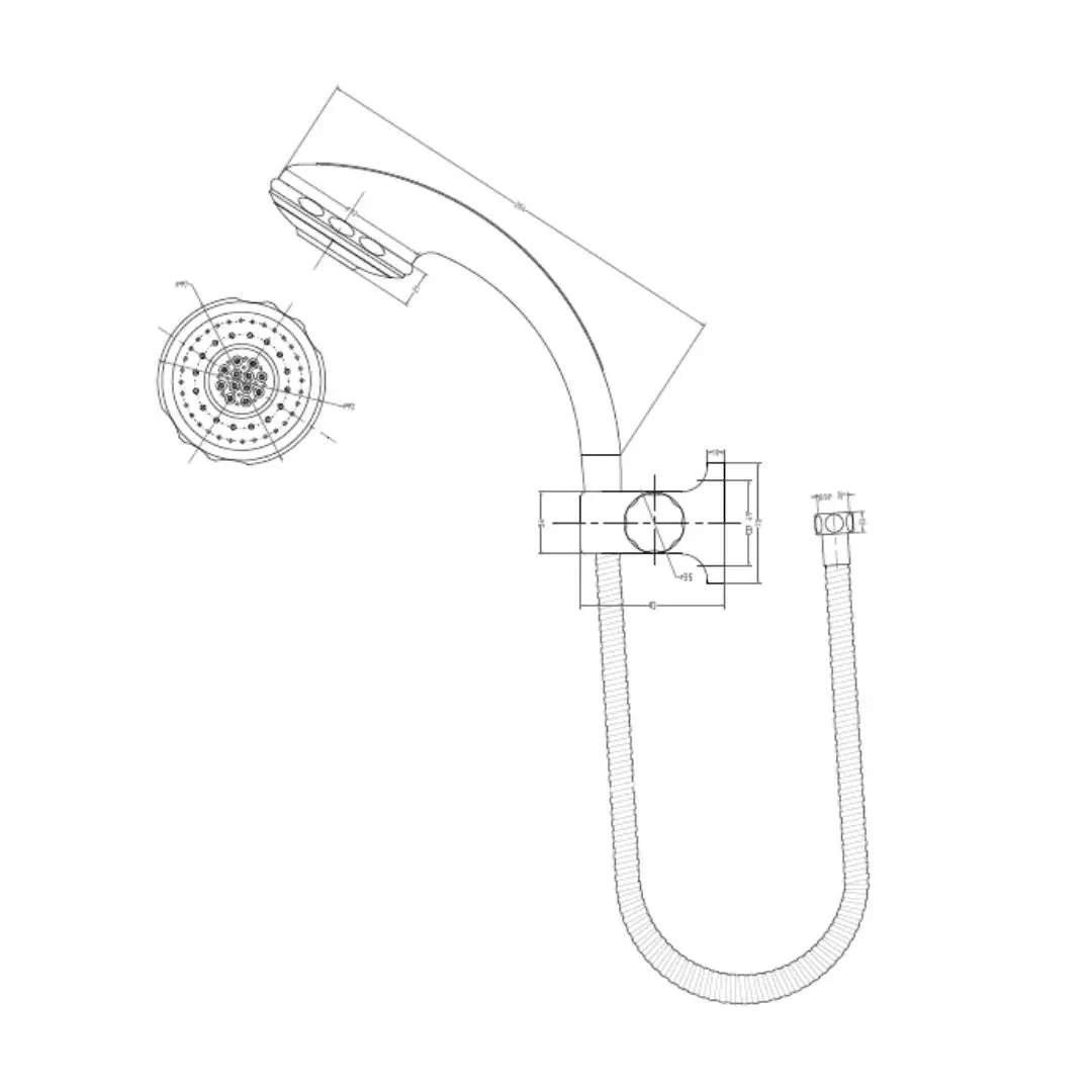Hindware multi flow hand shower urban collection F160007 Chrome - image 3