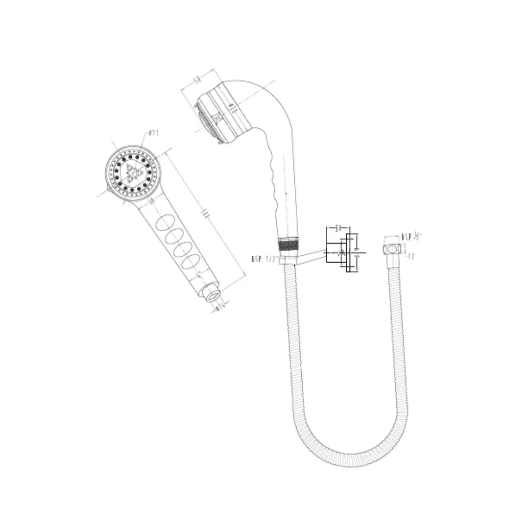 Hindware multi flow hand shower urban collection F160053 Chrome - image 3