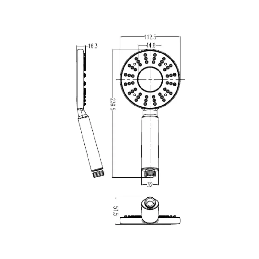 Hindware single flow hand shower glamour collection F160114 Black - image 3