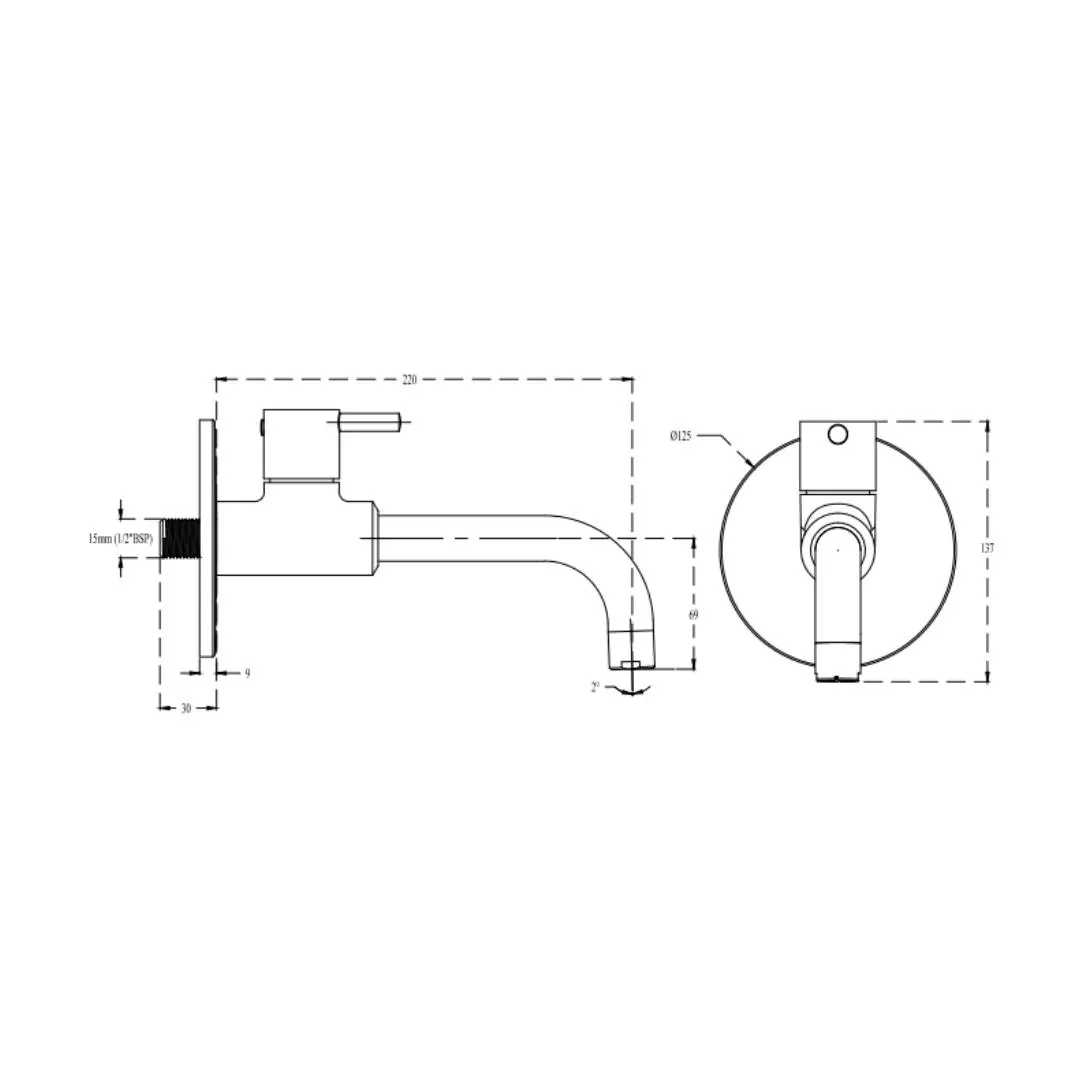 Cera wall mounted basin mixer fountain F2013154 F2013154 Chrome - image 2