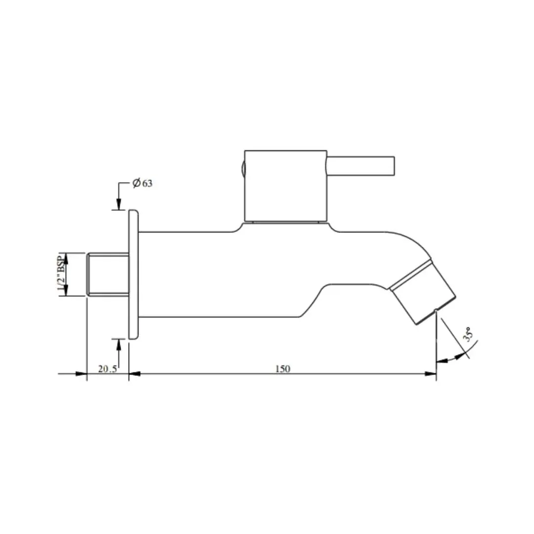 Hindware wc area bib tap flora F280002 Chrome - image 2