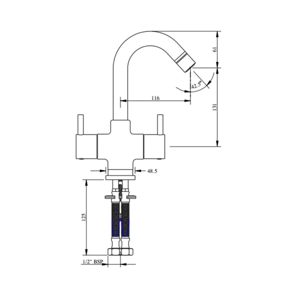 Hindware table mounted regular basin mixer flora F280009 Chrome - image 2