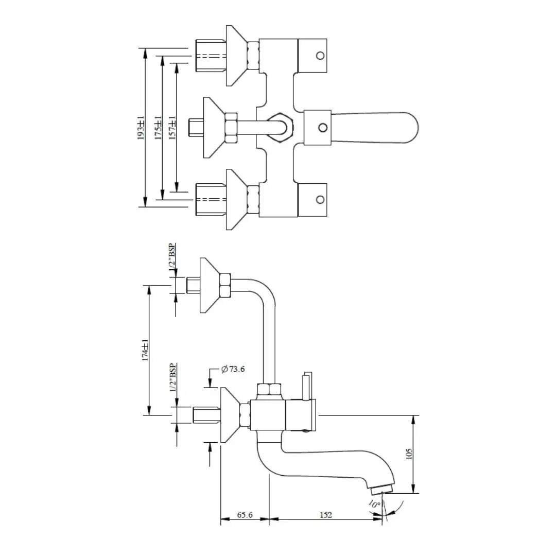 Hindware 2 way wall mixer flora F280018 Chrome - image 2