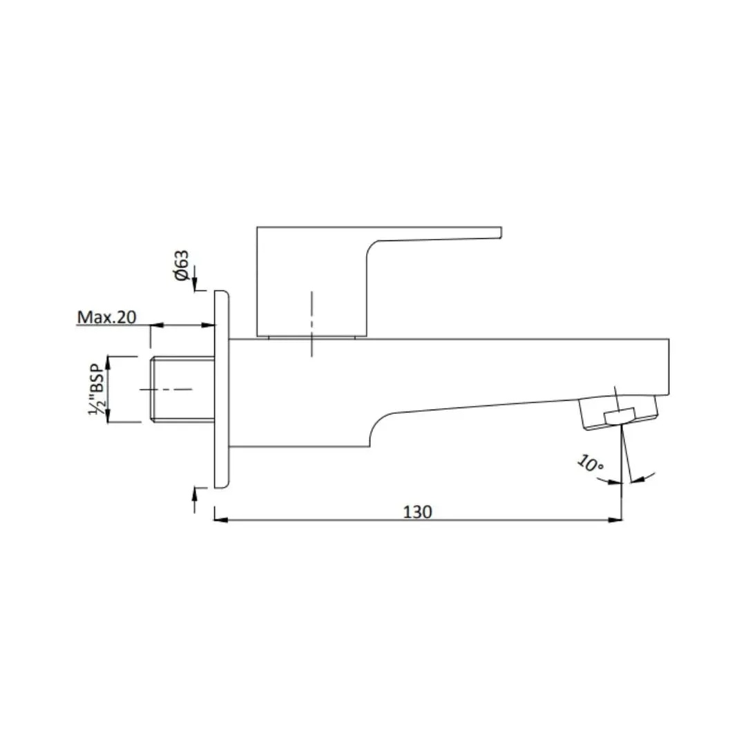 Hindware wc area bib tap element F360004 Chrome - image 2
