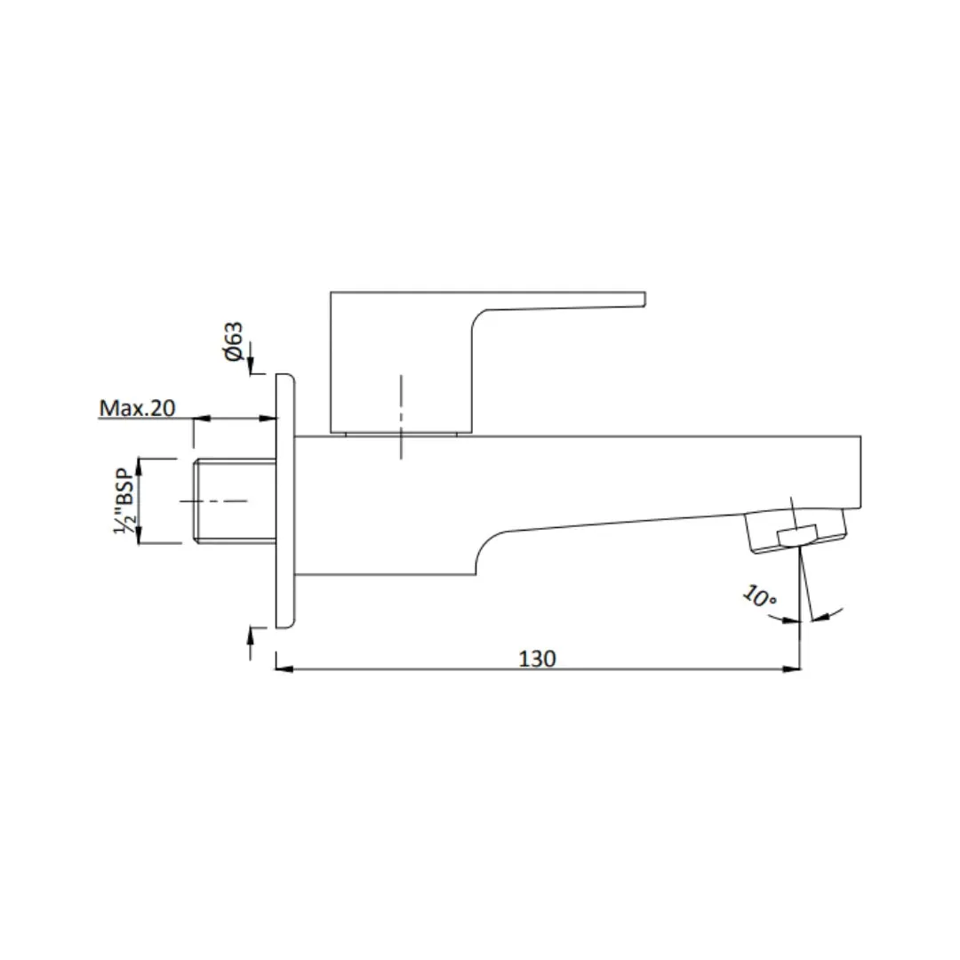 Hindware wc area bib tap element F360004RGD Rose Gold - image 2