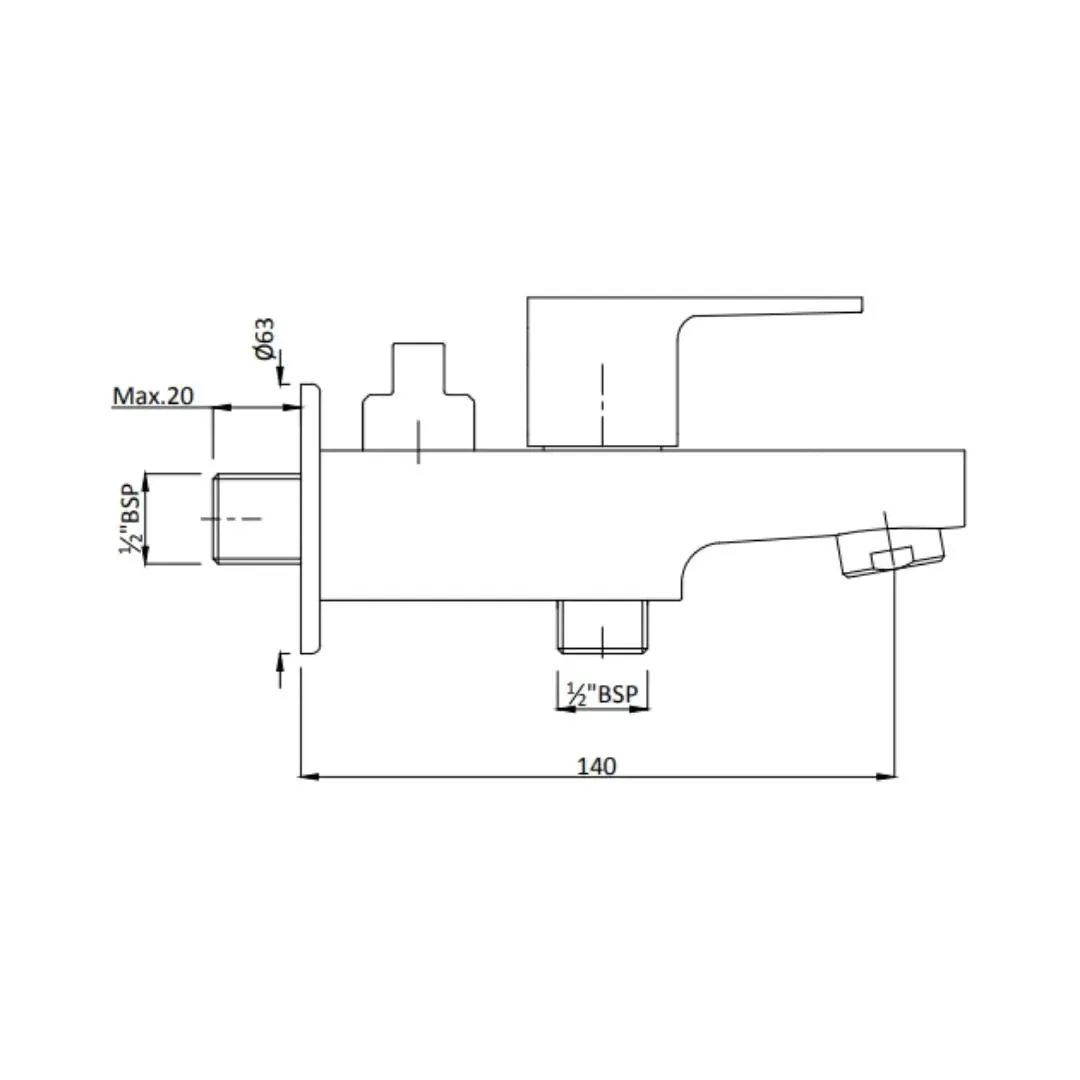 Hindware wc area 2 way bib tap element F360005 Chrome - image 2