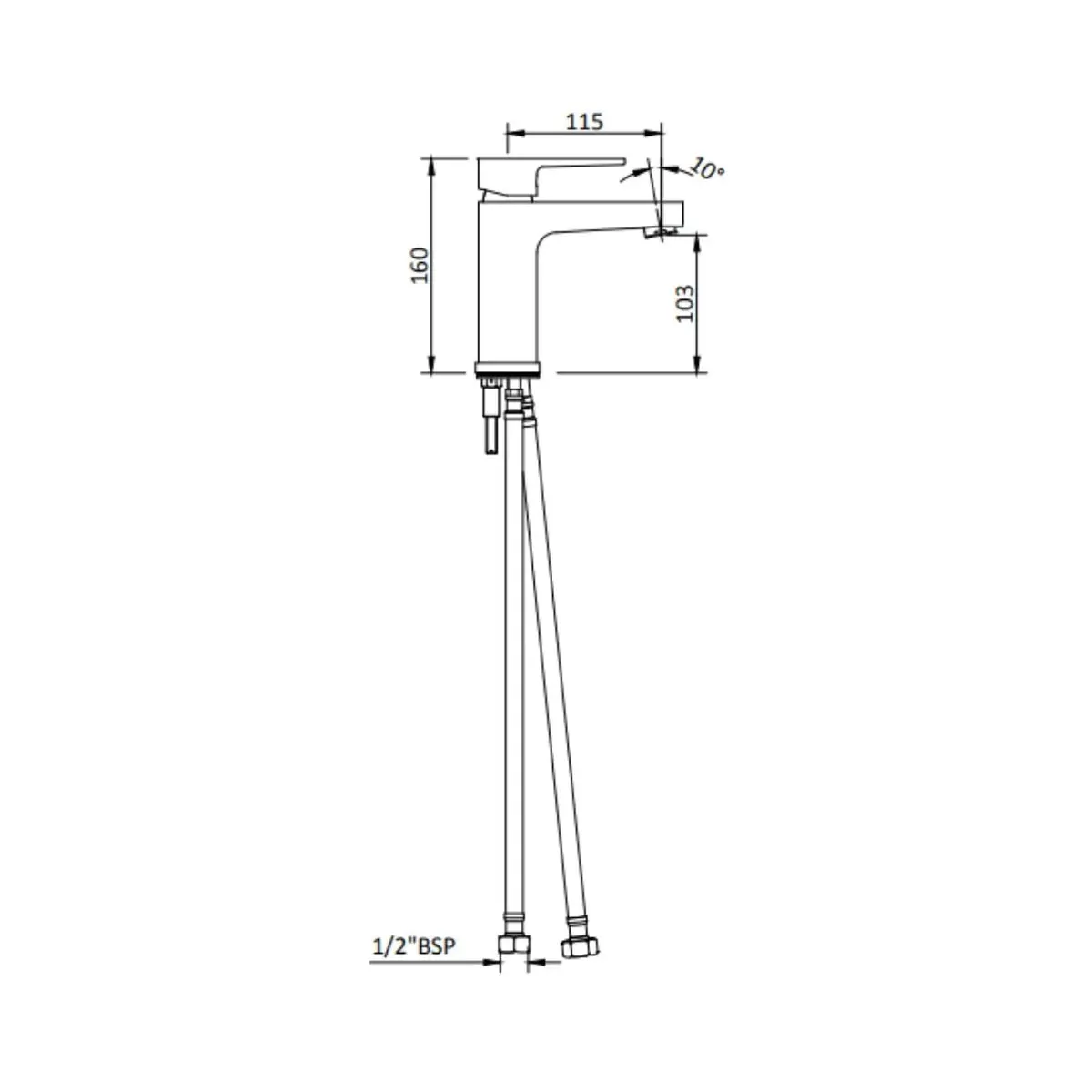 Hindware table mounted regular basin mixer element F360011 Chrome - image 2