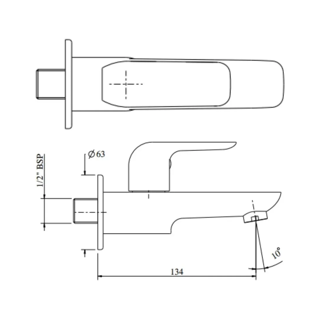 Hindware wc area bib tap fluid F400002 Chrome - image 2