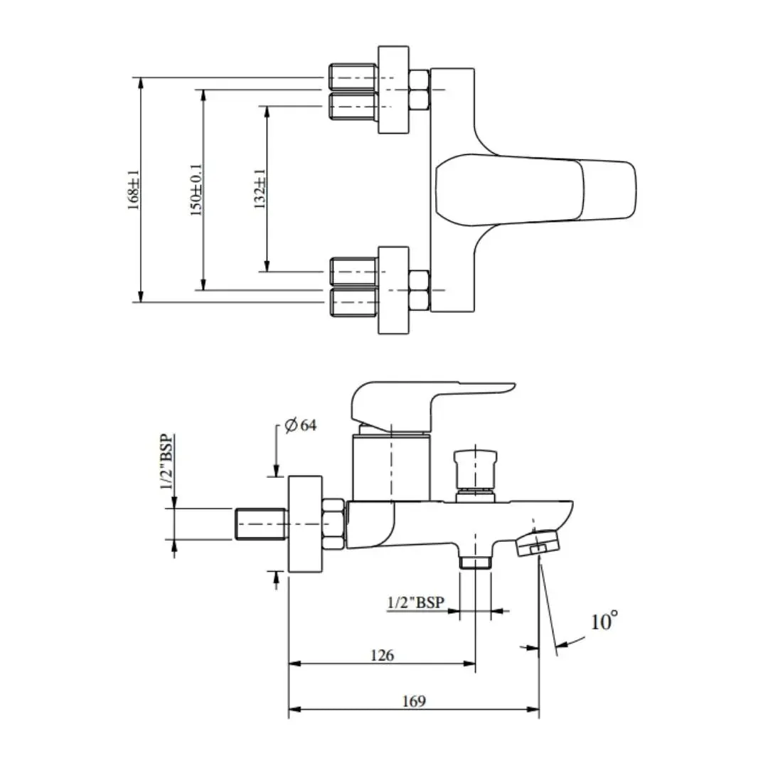 Hindware 2 way wall mixer fluid F400011 Chrome - image 2