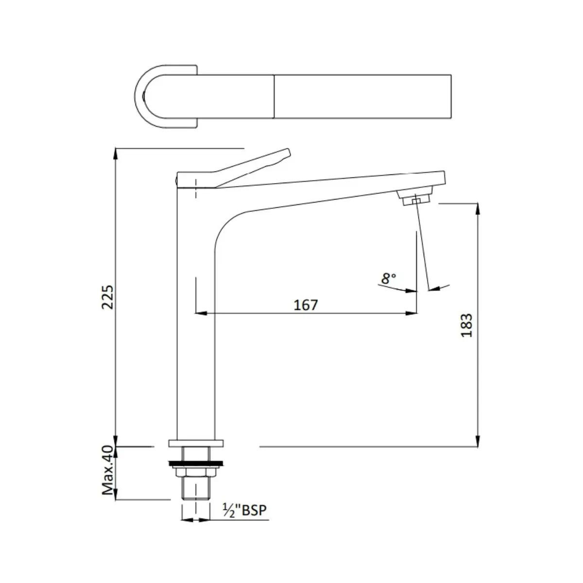 Hindware table mounted tall boy basin tap edge F410002 Chrome - image 2