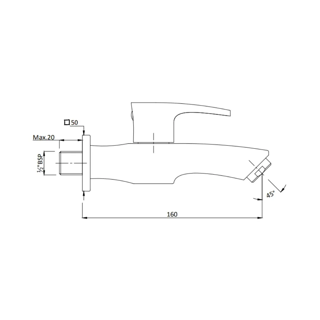 Hindware wc area bib tap avior F520004GRT Black Chrome - image 2