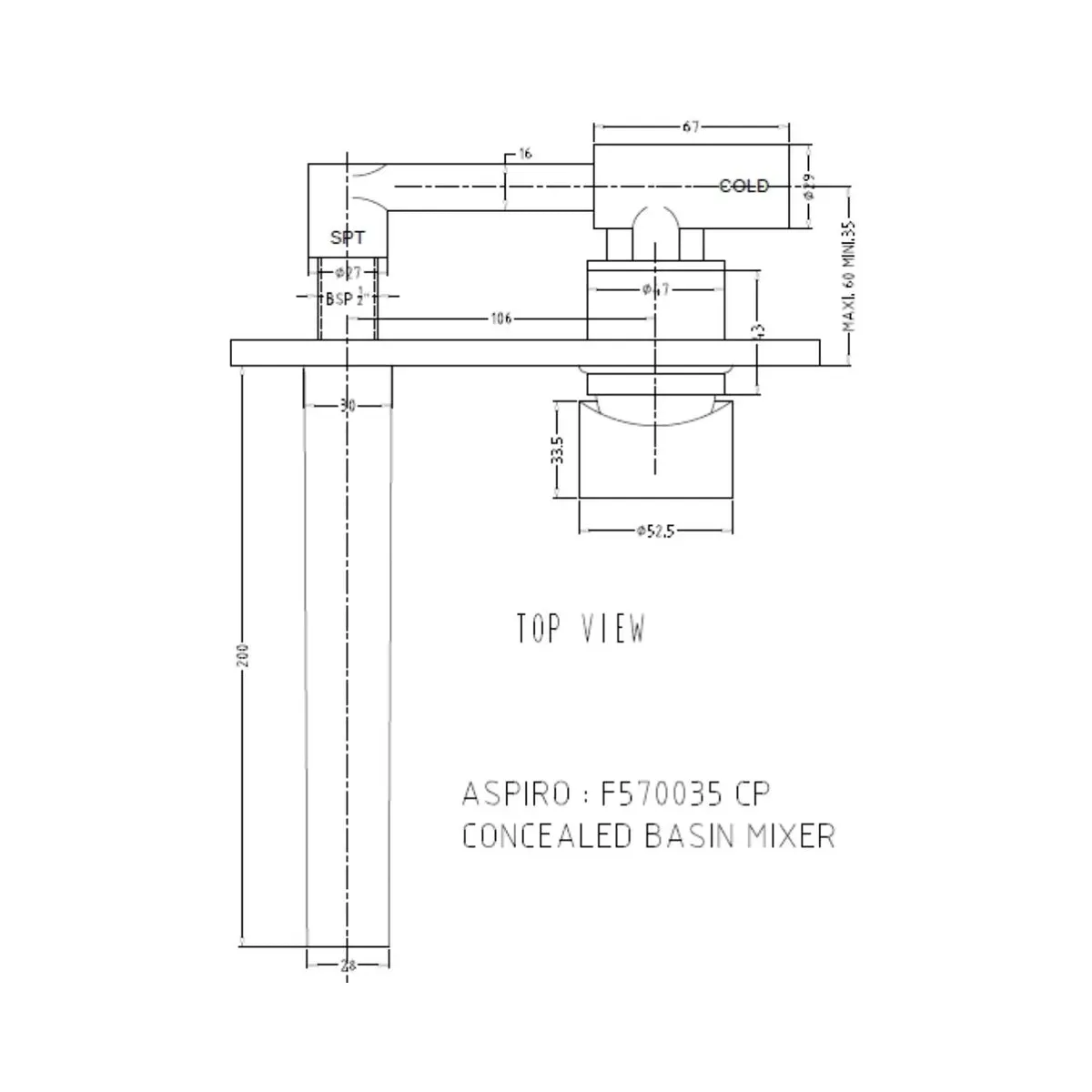 Hindware wall mounted basin mixer aspiro F570035 Chrome - image 3