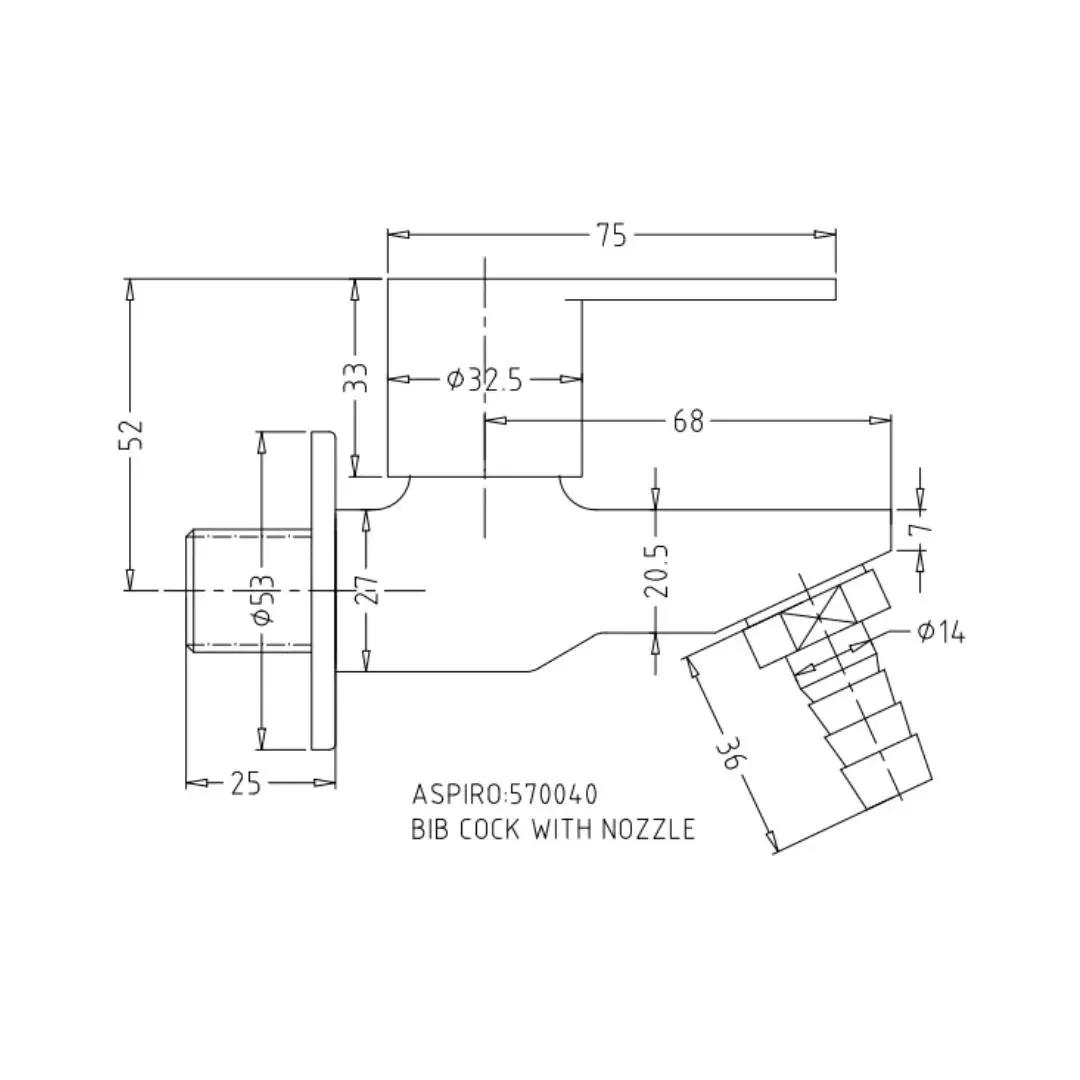 Hindware wc area bib tap aspiro F570040 Chrome - image 2