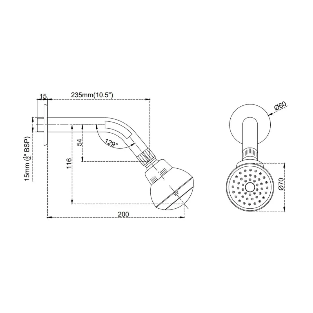 Cera single flow overhead shower F7020103AB F7020103AB Chrome - image 2