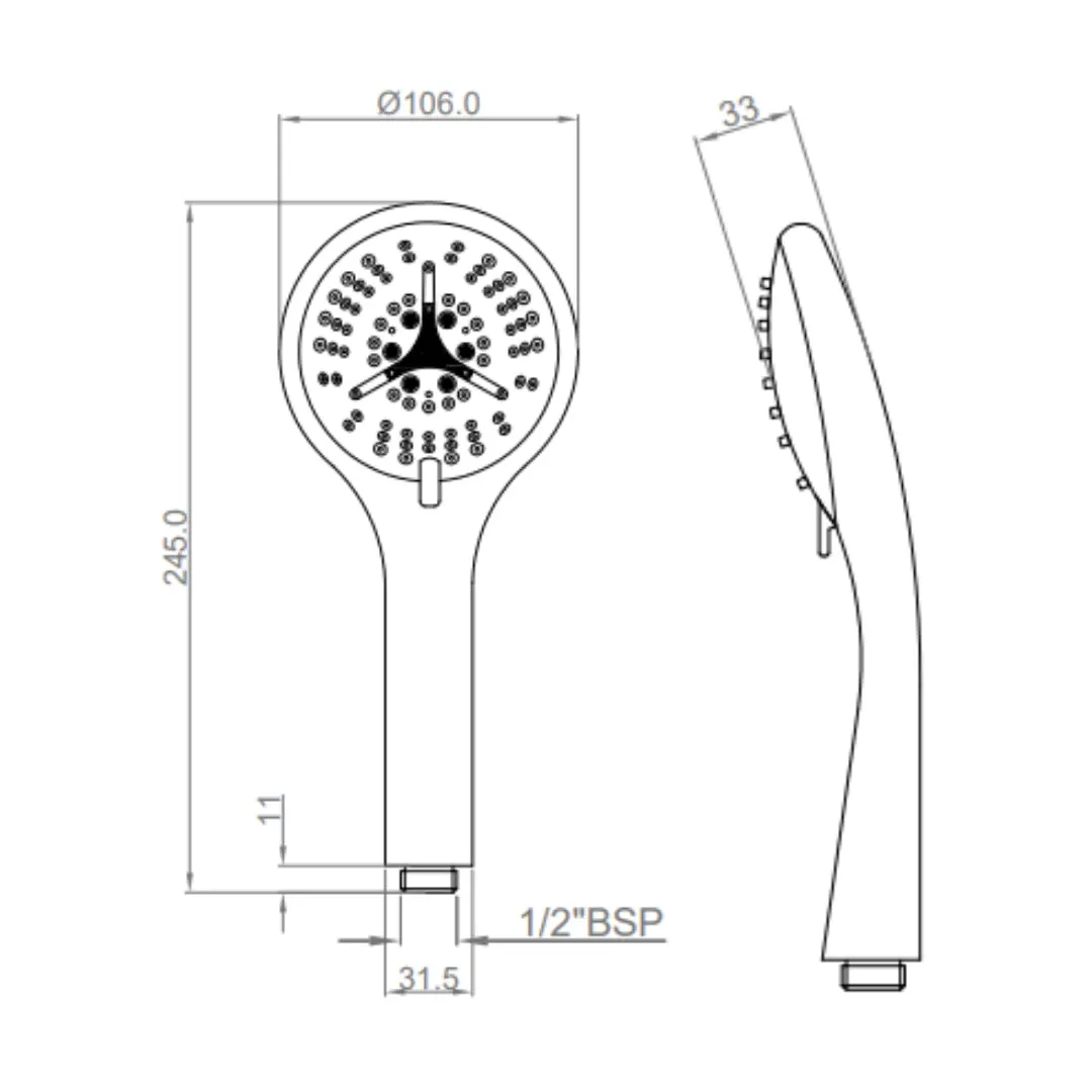 Cera multi flow hand shower F7030312AB F7030312AB Chrome - image 3